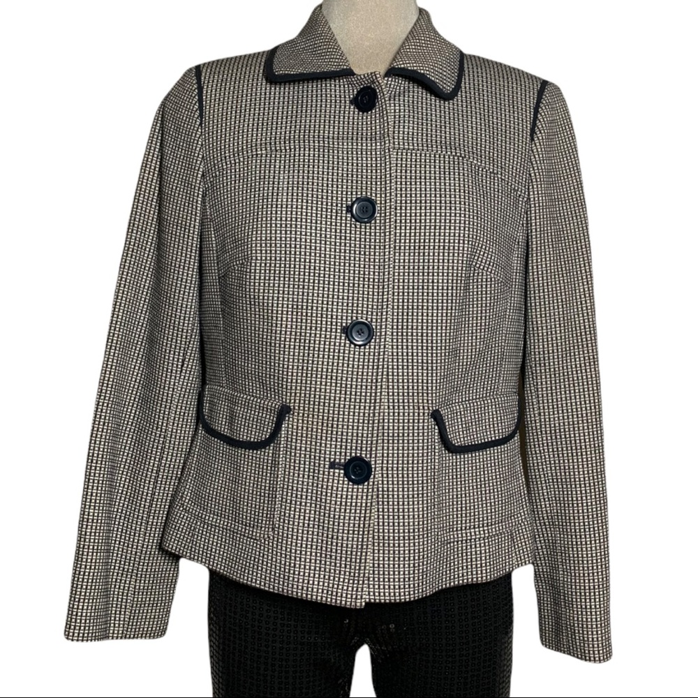 Ann Taylor Loft Petites Plaid black and white Coat